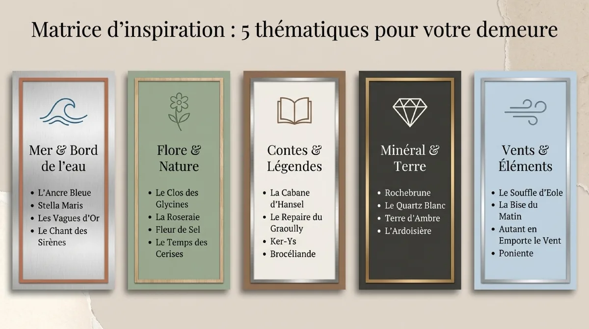 Infographie Comment trouver le nom idéal pour sa maison : inspirations et exemples créatifs