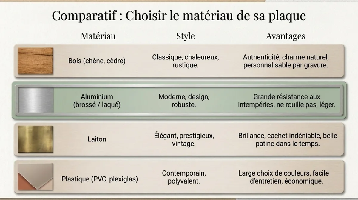 Infographie Plaque de nom et tendances : identité visuelle et valeur ajoutée pour votre maison