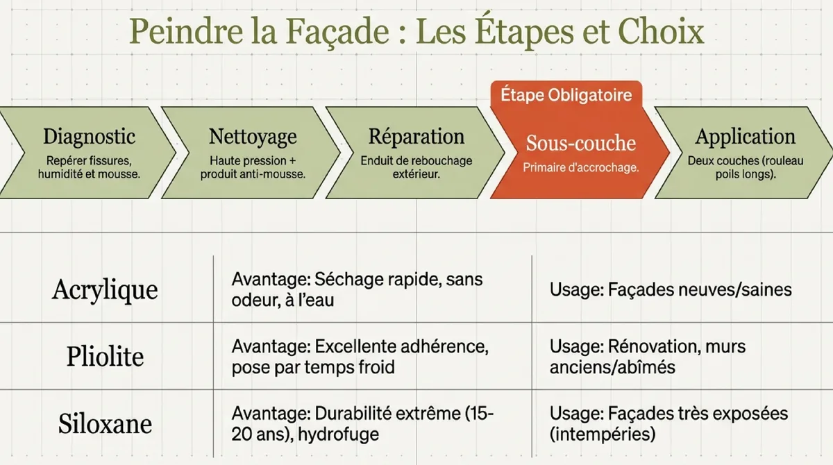 Infographie Astuce 1 : Peindre la façade — la solution rapide et économique