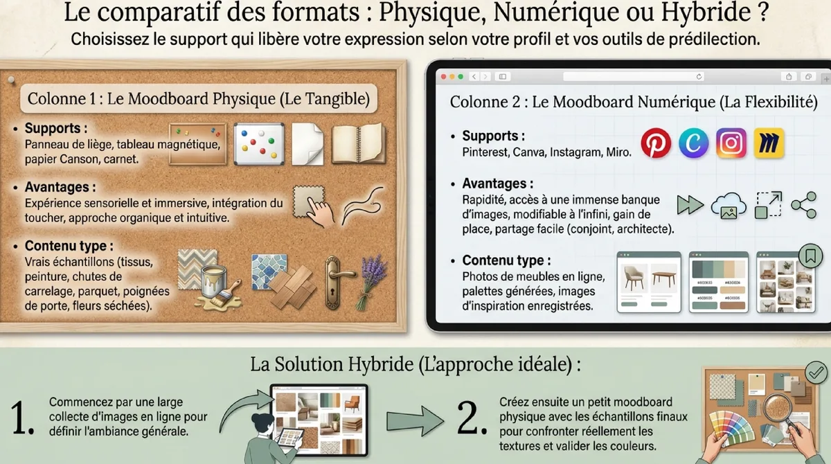 Infographie Les différents formats pour créer votre planche de tendances idéale