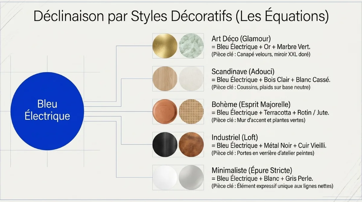 Infographie 5. Adopter le bleu électrique selon votre style décoratif