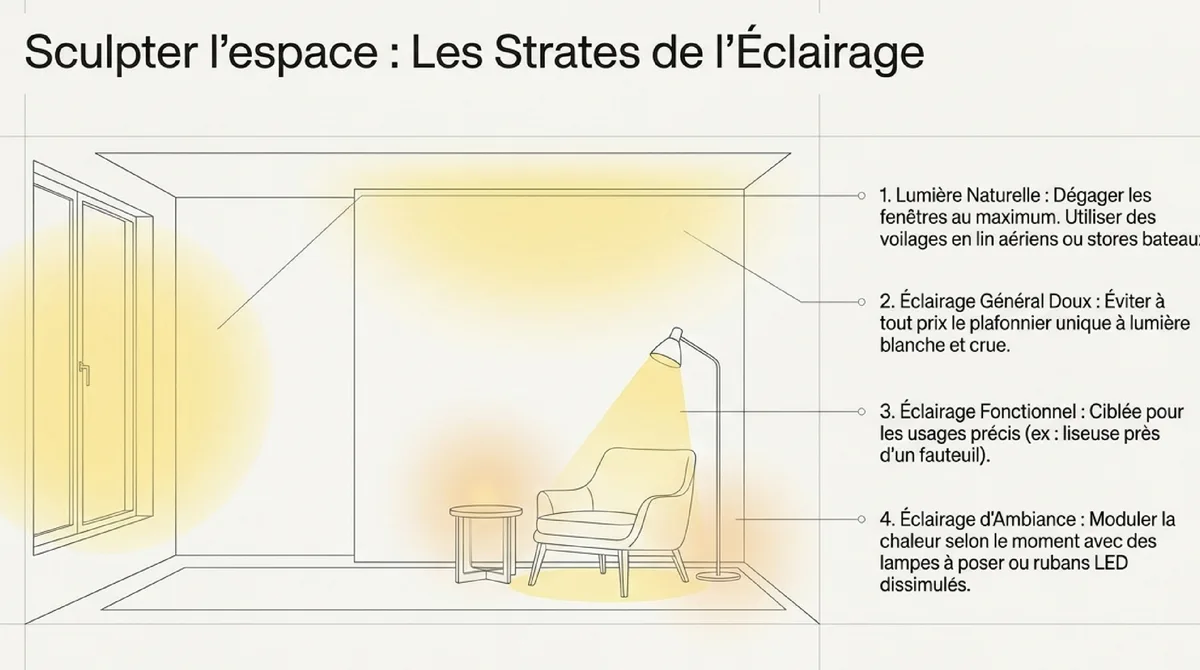Infographie Réchauffer l'atmosphère : textures, matières et lumière artificielle
