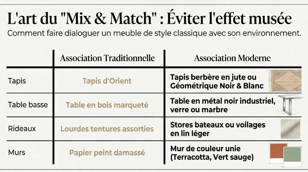 Infographie Harmoniser l'ancien et le nouveau : L'art de l'intégration dans les espaces de vie