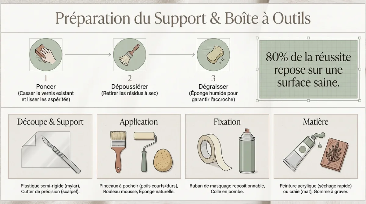 Infographie L'art du pochoir : techniques et inspiration pour sublimer votre table