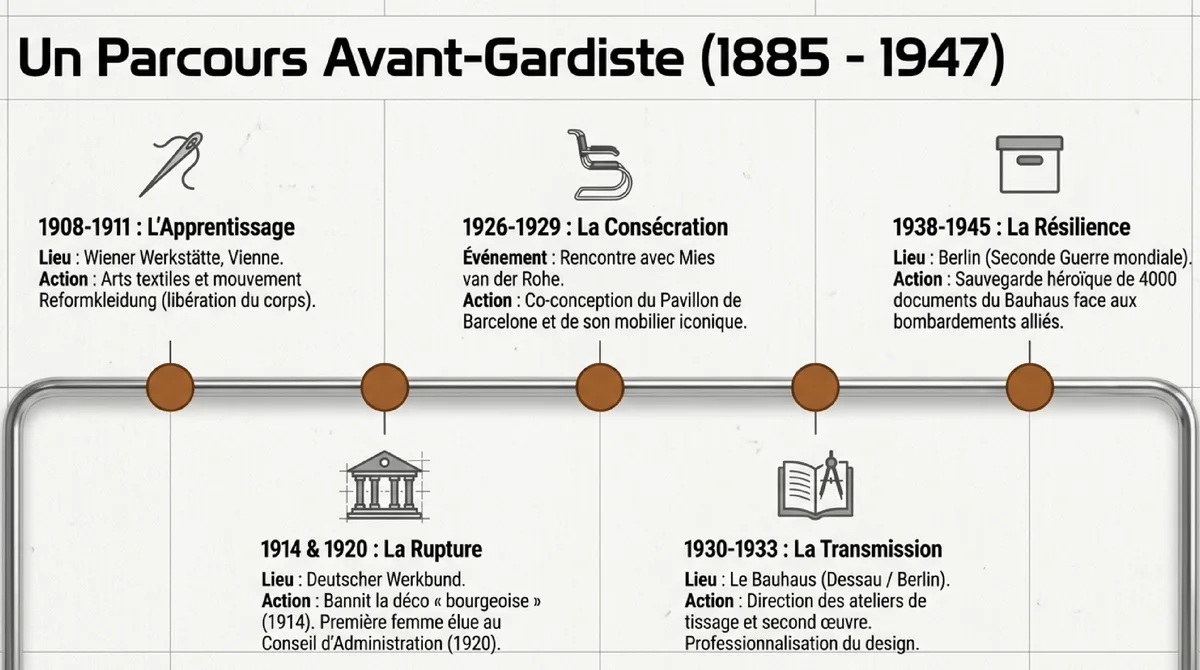 Infographie L'ascension au sein du Deutscher Werkbund et la rupture avec les traditions