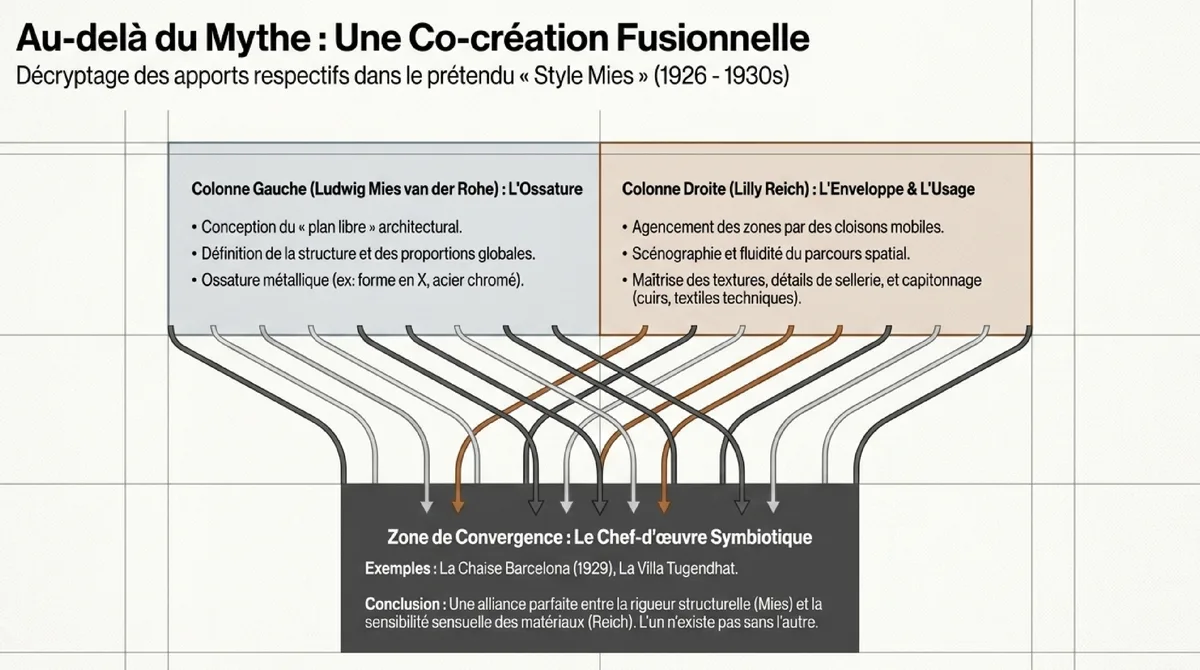 Infographie La collaboration symbiotique avec Mies van der Rohe et la création d'icônes