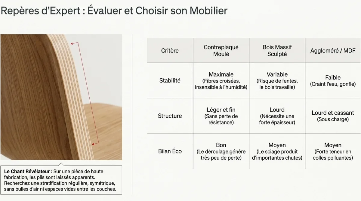 Infographie Pourquoi le mobilier en contreplaqué reste une valeur sûre en 2026
