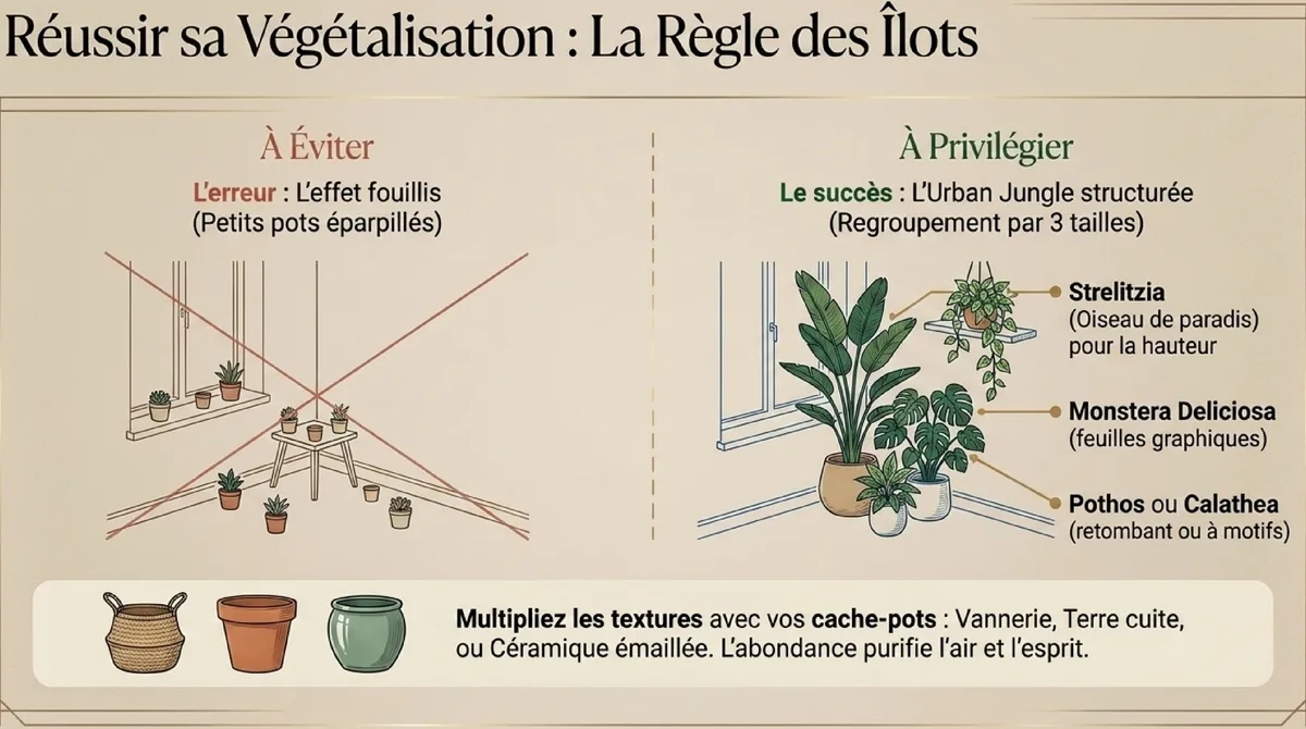 Infographie Végétalisation abondante : l'âme du style naturel