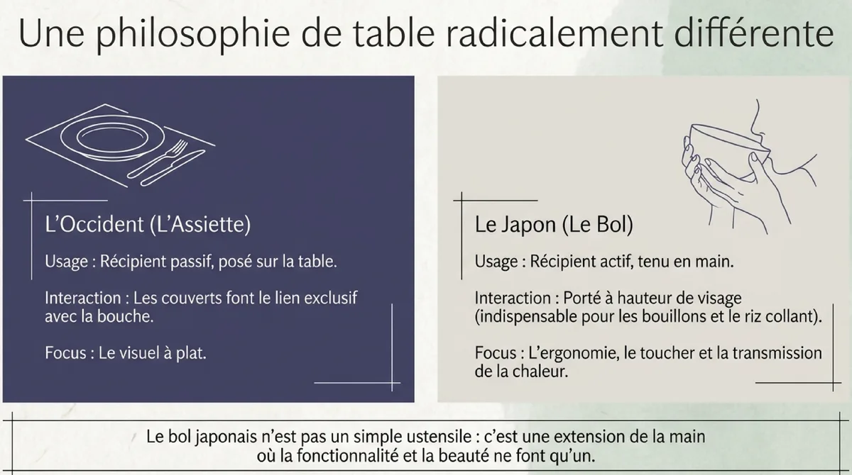 Infographie L'histoire et l'essence du bol japonais dans les arts de la table