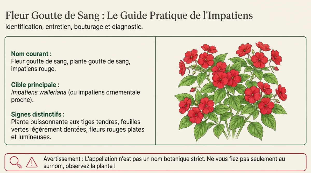 Infographie Quelle est la plante goutte de sang ?