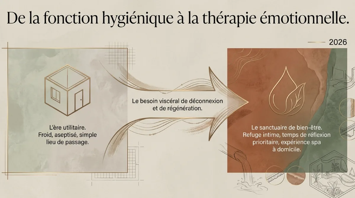 Infographie La métamorphose sensorielle : Pourquoi la salle de bain devient un sanctuaire émotionnel en 2026
