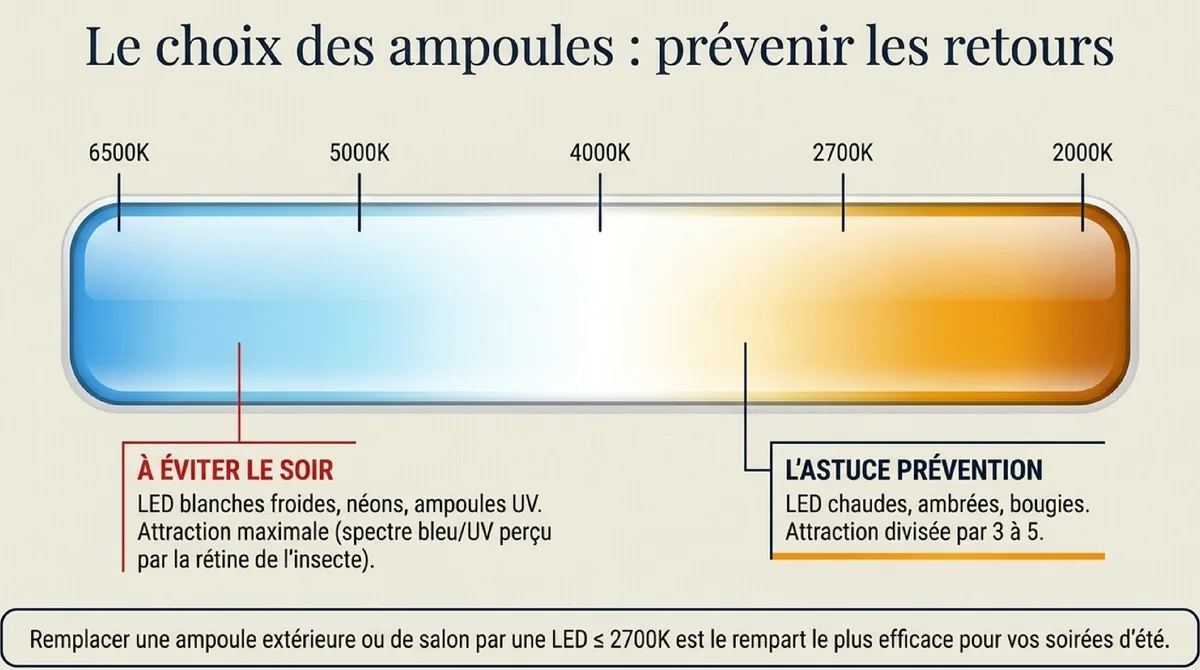 Choisir une ampoule chaude pour limiter les papillons de nuit