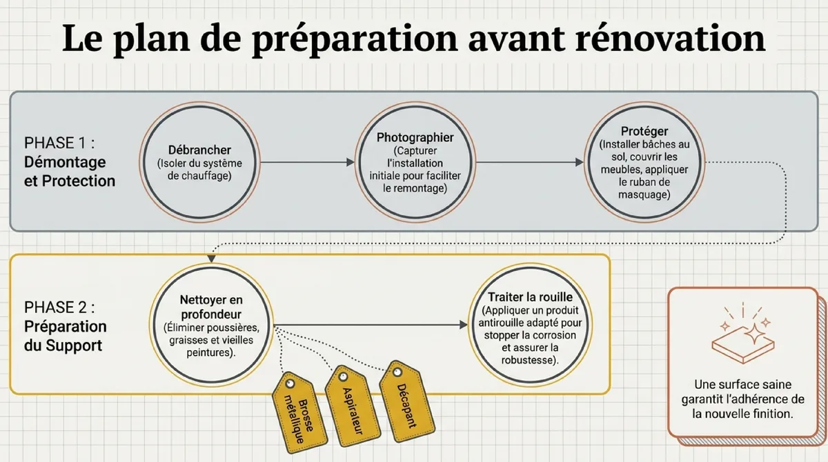 Infographie Quelles sont les étapes clés de la préparation et du démontage?