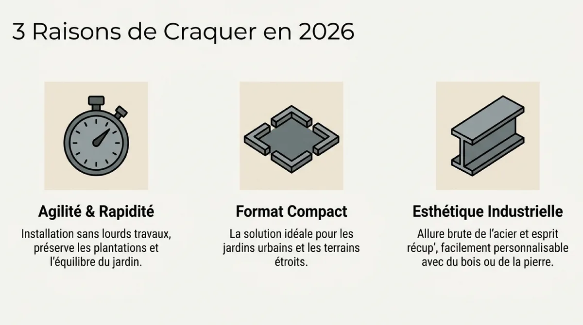 Infographie Pourquoi la piscine container séduit autant en 2026