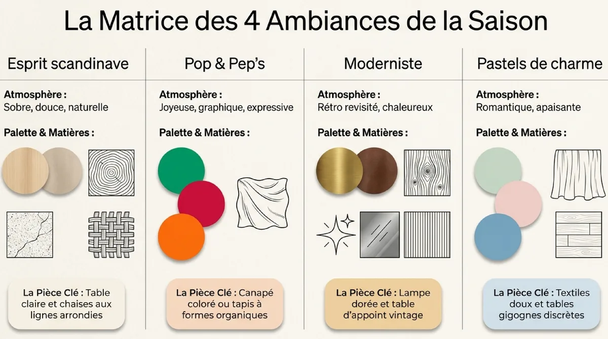 Infographie Quatre collections, quatre façons de réchauffer la maison