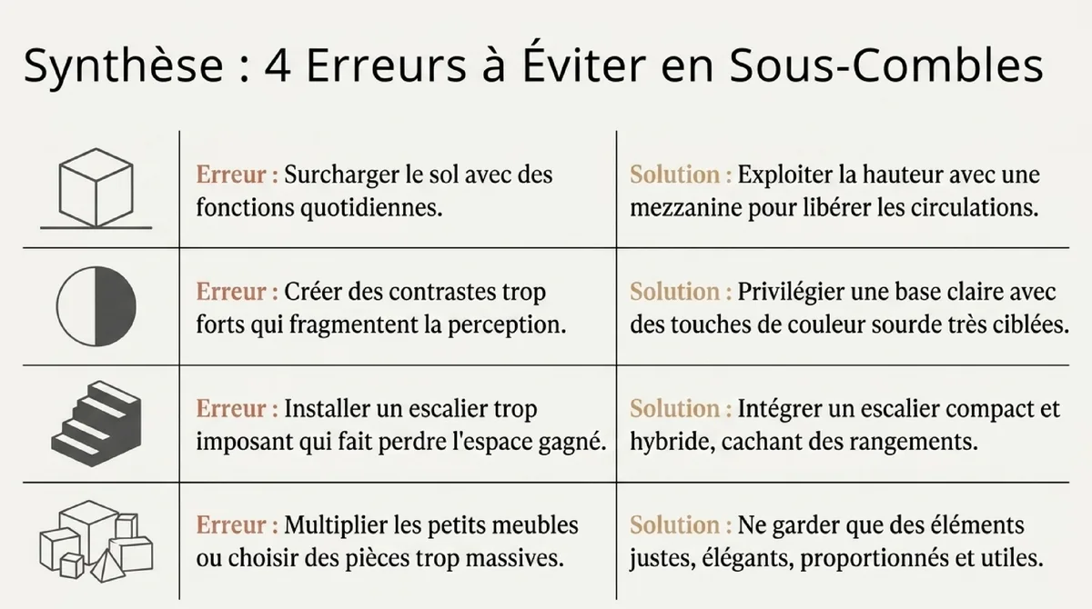 Infographie Ce qu’on retient pour réussir un petit espace sous les toits