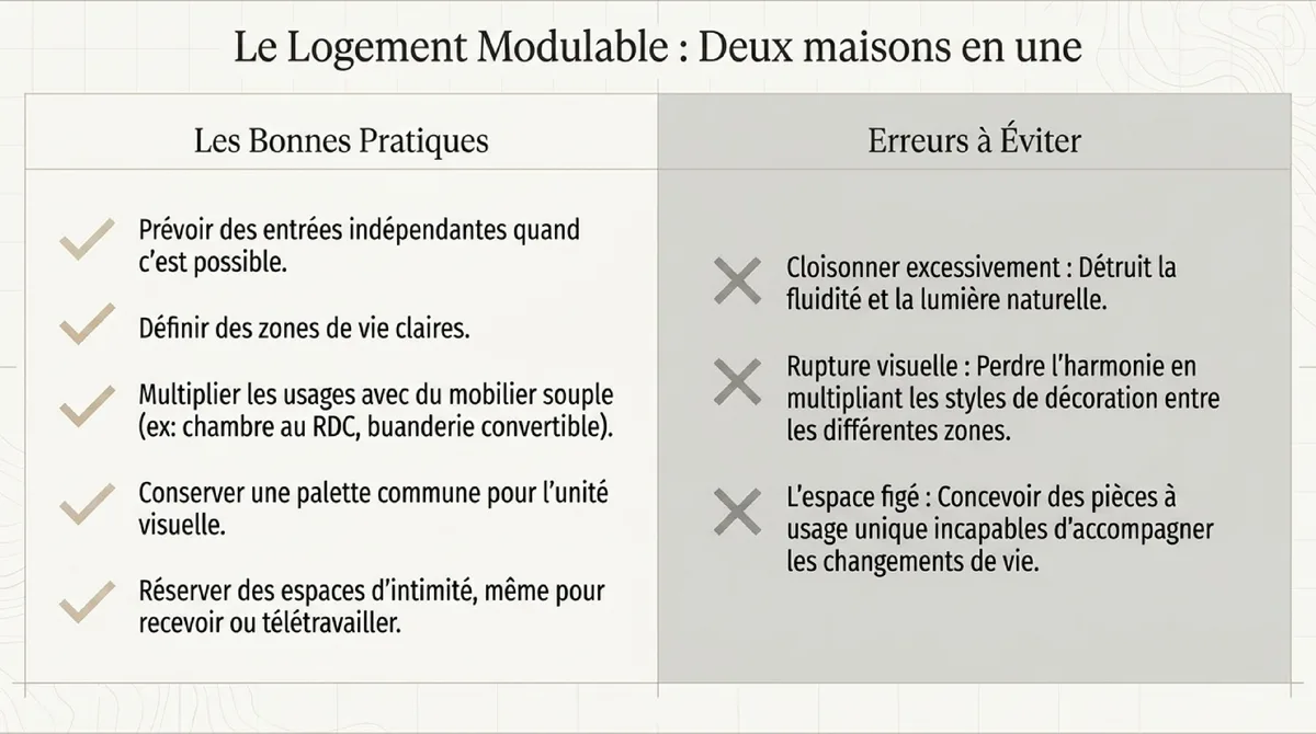 Infographie Un intérieur pensé comme deux maisons en une