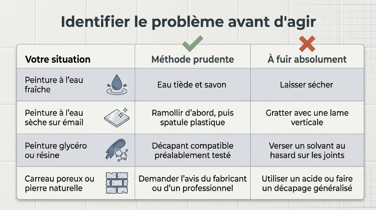 Infographie Avant de nettoyer : identifier la surface et le problème