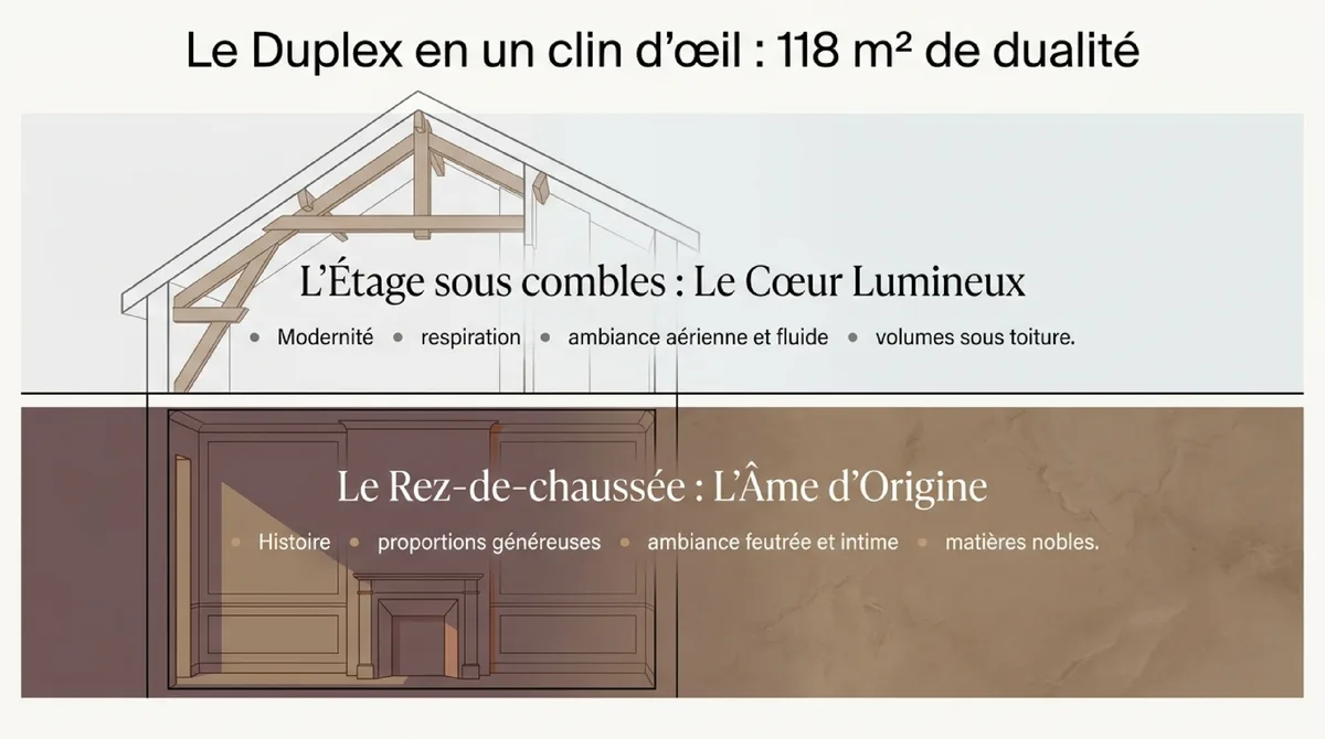 Infographie Un duplex sous combles qui conjugue histoire et modernité