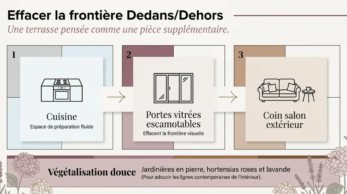Infographie La terrasse et les salles de bain : les détails qui changent tout
